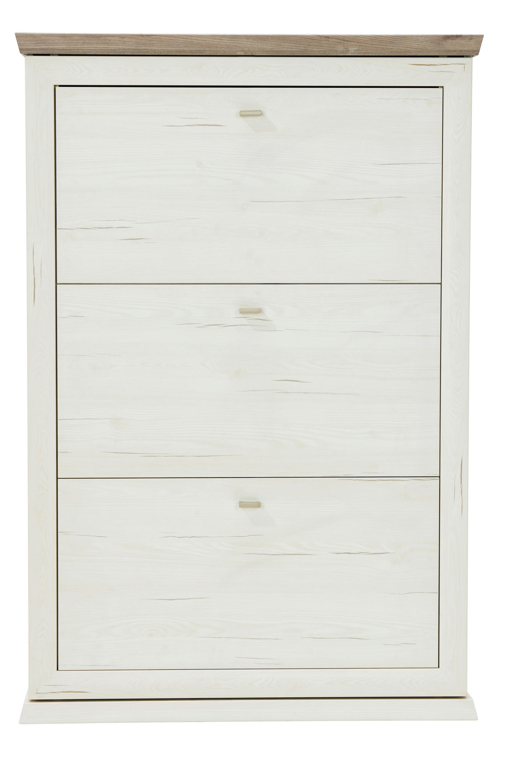 SCHUHKIPPER  in 90/134,5/22,5 cm  - Weiß/Grau, LIFESTYLE, Holzwerkstoff/Metall (90/134,5/22,5cm) - Hom`in