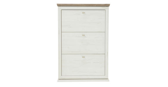 SCHUHKIPPER  in 90/134,5/22,5 cm  - Weiß/Grau, LIFESTYLE, Holzwerkstoff/Metall (90/134,5/22,5cm) - Hom`in