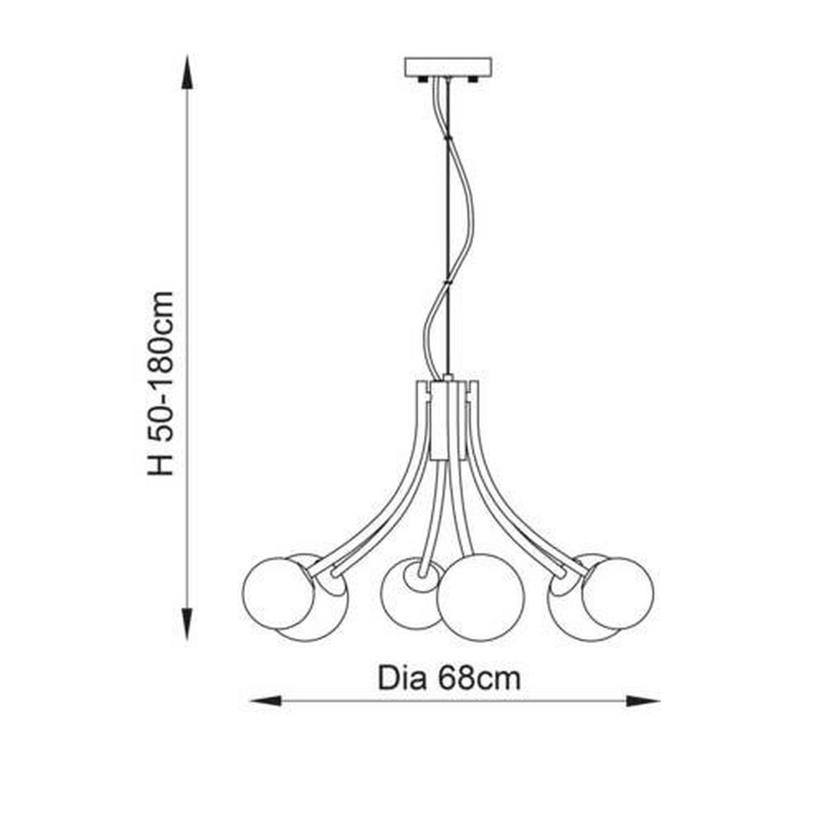HÄNGELEUCHTE 68/180 cm  - Messingfarben/Opal, Basics, Glas (68/180cm) - ENDON