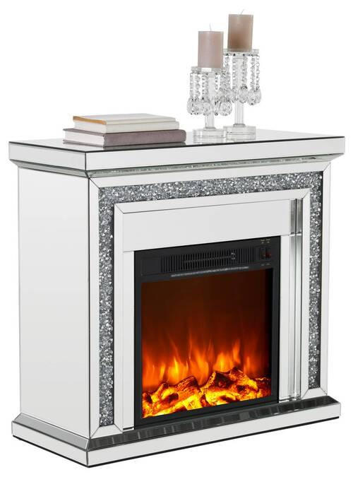 ELEKTROKAMIN - Silberfarben, LIFESTYLE, Glas (80,5/76/35,3cm) - Xora