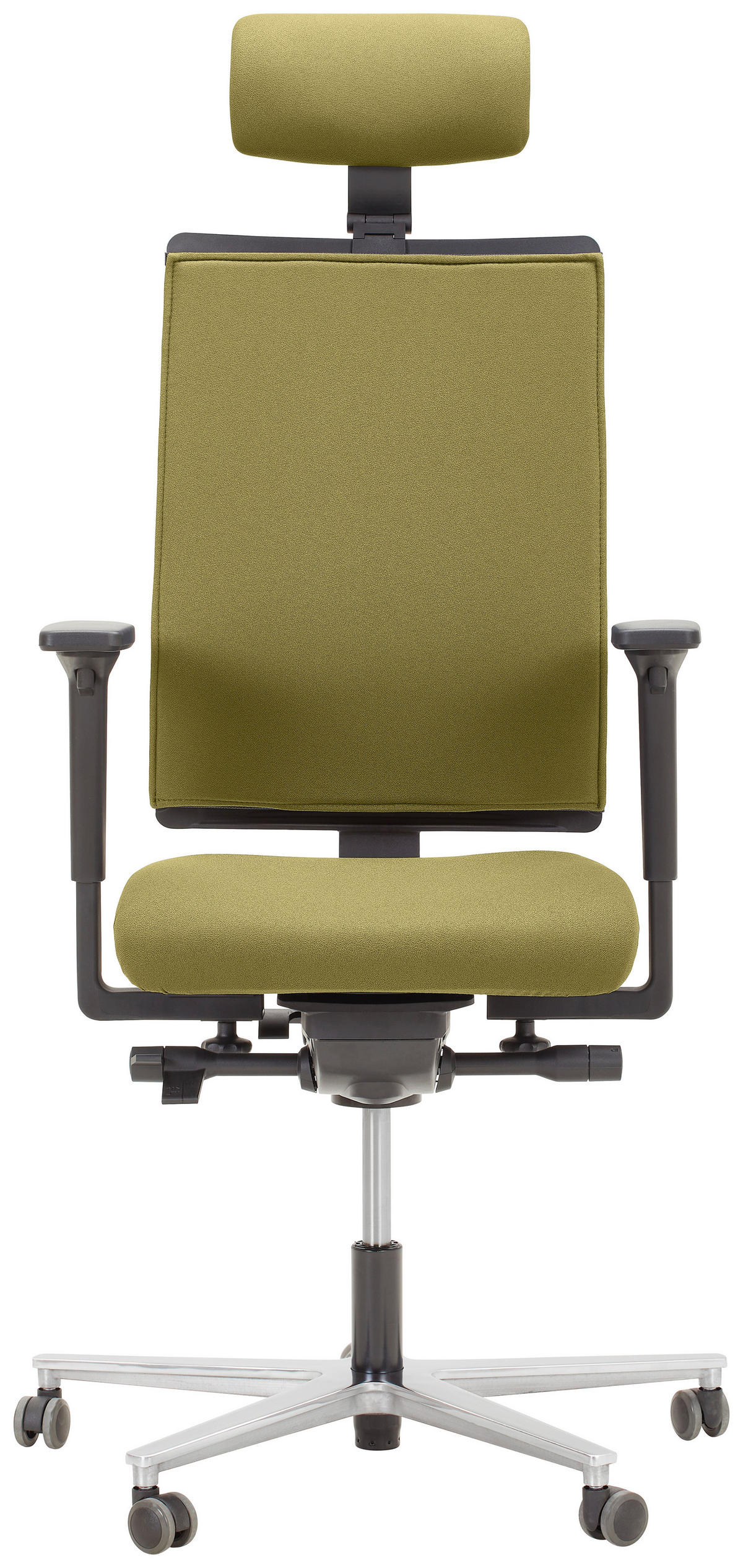 DREHSTUHL Grün, Schwarz, Alufarben  - Schwarz/Alufarben, KONVENTIONELL, Kunststoff/Textil (63/105/46cm) - Dieter Knoll