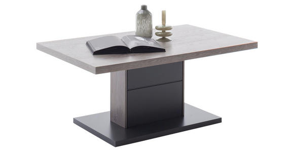 COUCHTISCH in Holz, Holzwerkstoff 105/65/45 cm - Eichefarben/Schwarz, Design, Holz/Holzwerkstoff (105/65/45cm) - Novel