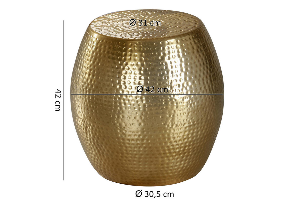ODKLÁDACÍ STOLEK, barvy zlata - barvy zlata, Lifestyle, kov (42/42/42cm) - MID.YOU