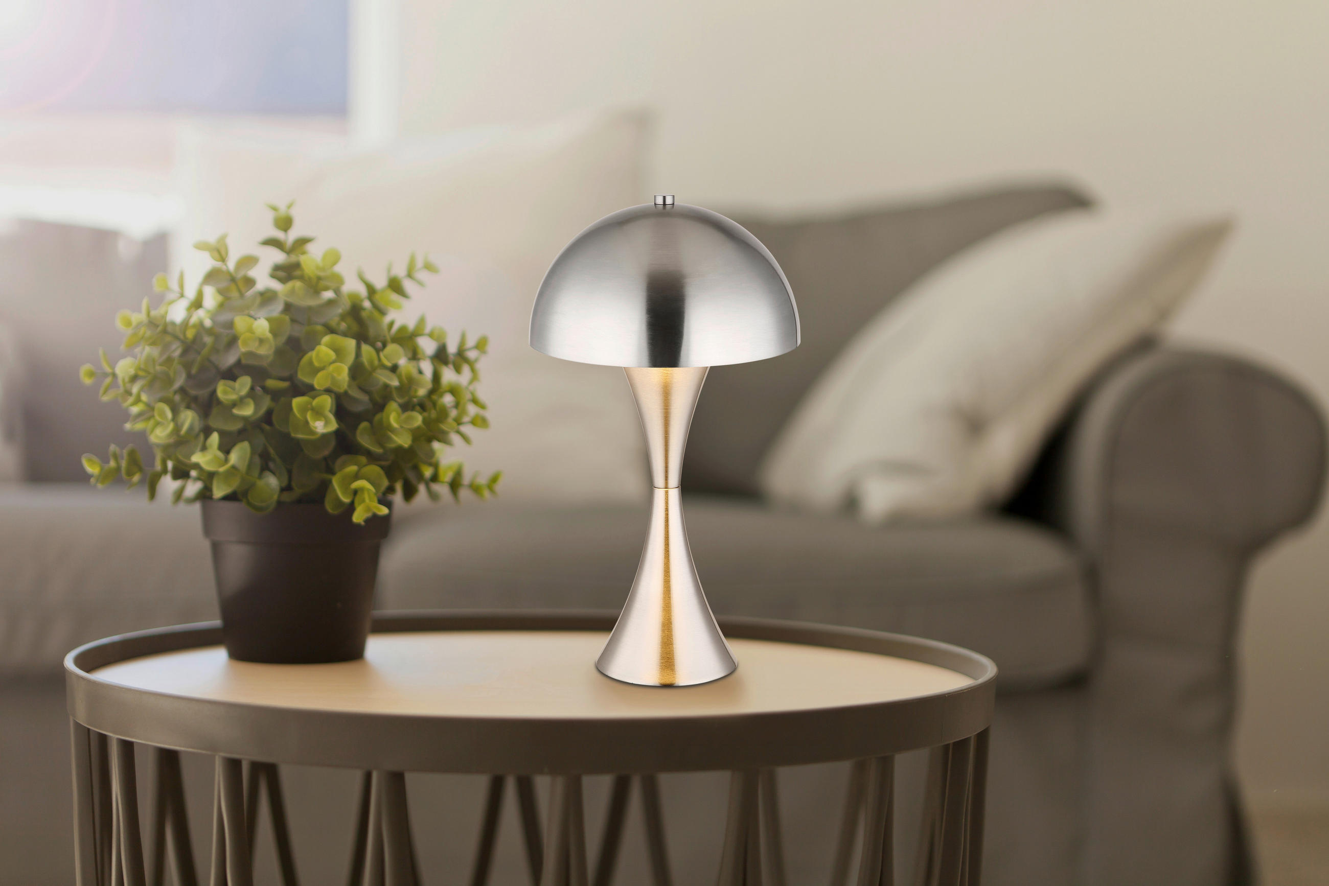 BORDSLAMPA DIMA 20/36,1 cm   - nickelfärgad/svart, Design, metall/plast (20/36,1cm) - Globo