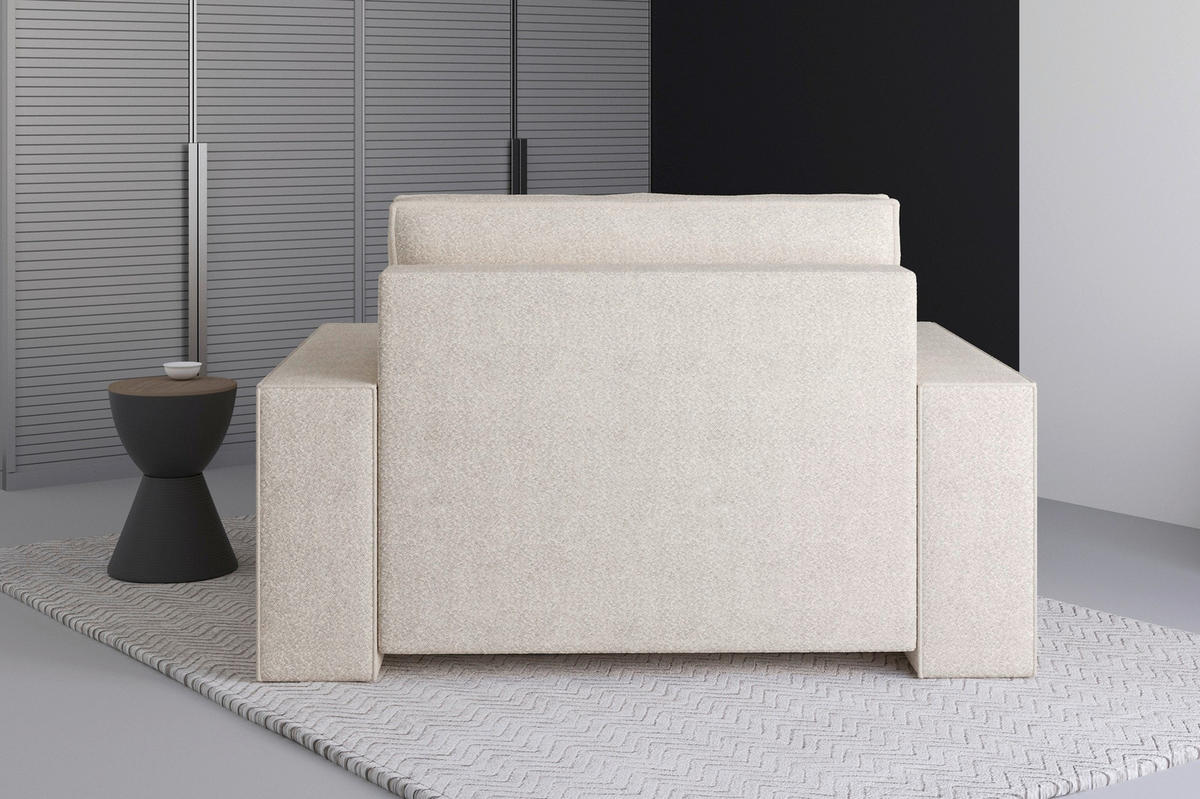 XXL-SESSEL - Sandfarben/Schwarz, Design, Textil (146/85/162cm) - MID.YOU