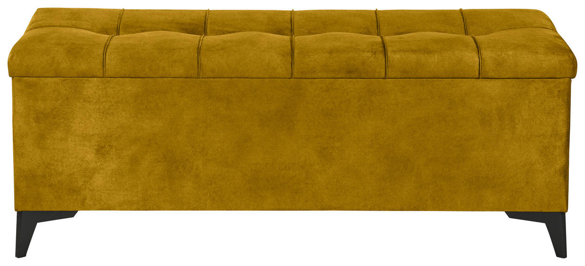 BETTBANK 139/58/50 cm   - Gelb/Schwarz, Konventionell, Kunststoff/Textil (139/58/50cm) - Modante