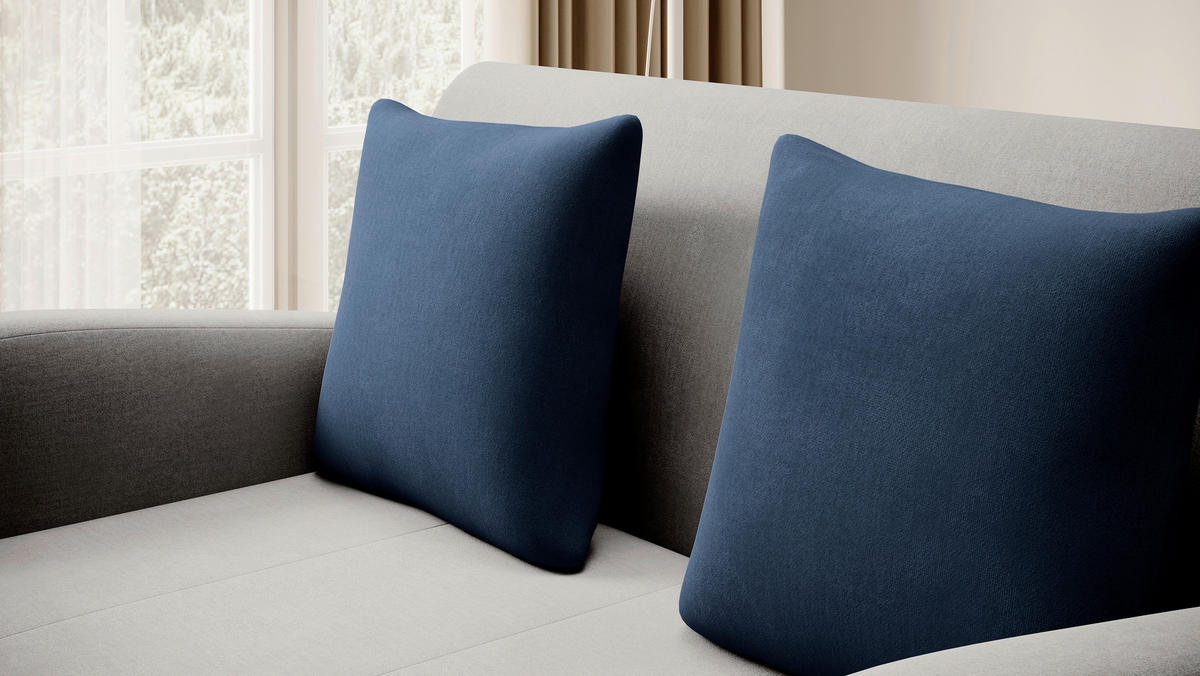 SCHLAFSOFA Samt Grau, Dunkelblau  - Schwarz/Dunkelblau, Design, Kunststoff/Textil (130/85/103cm) - MID.YOU