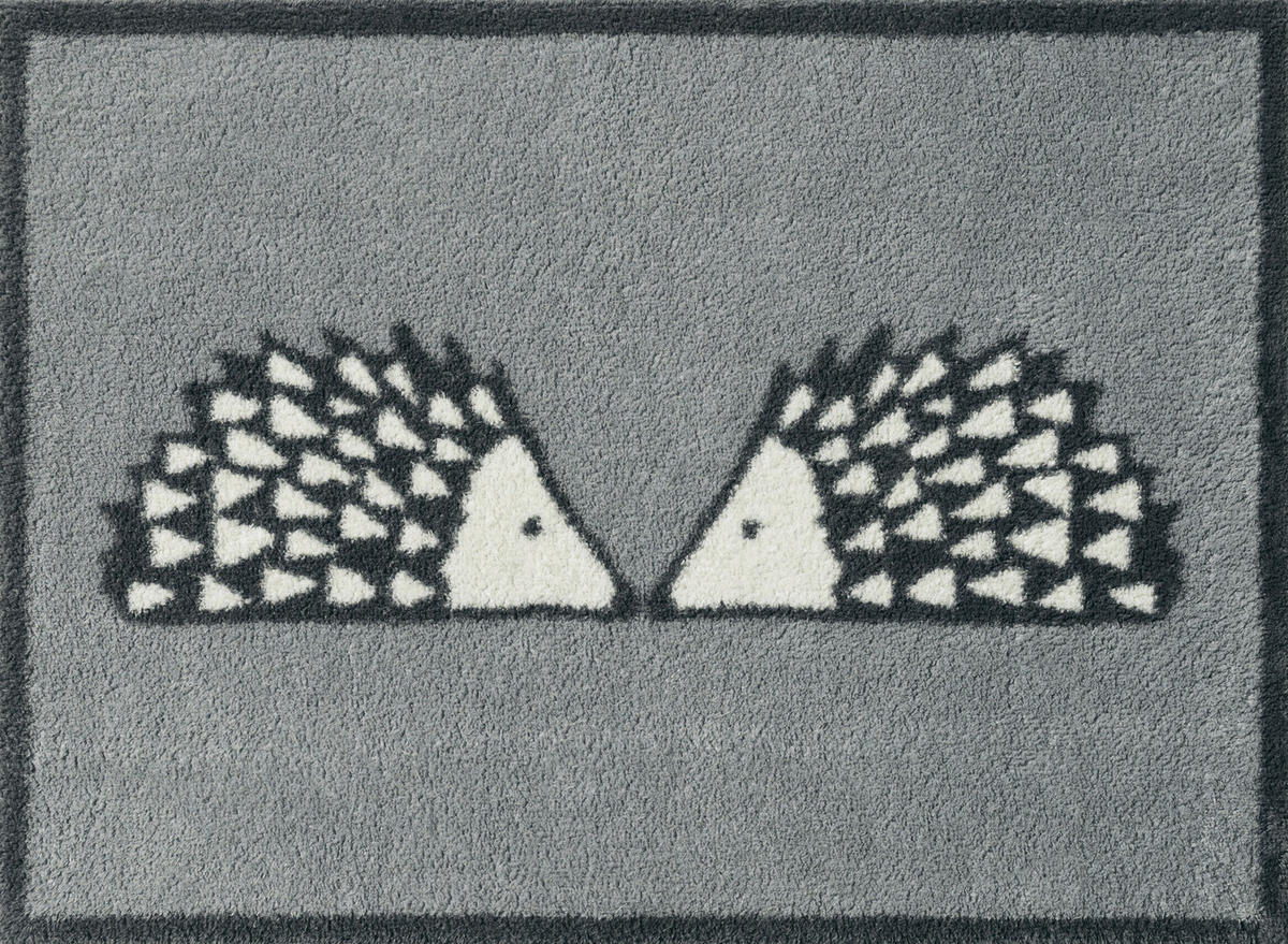 FUßMATTE 60/85 cm Kissing Spike Slate  - Grau, Design, Kunststoff/Textil (60/85cm) - wash+dry