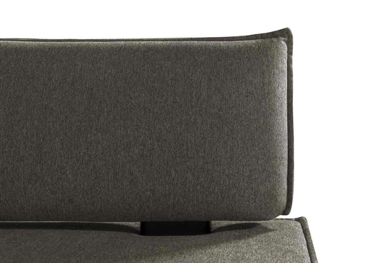 ECKBANK 165/235 cm Webstoff Schwarz, Dunkelgrau Buche massiv   - Dunkelgrau/Schwarz, Basics, Holz/Textil (165/235cm) - Carryhome