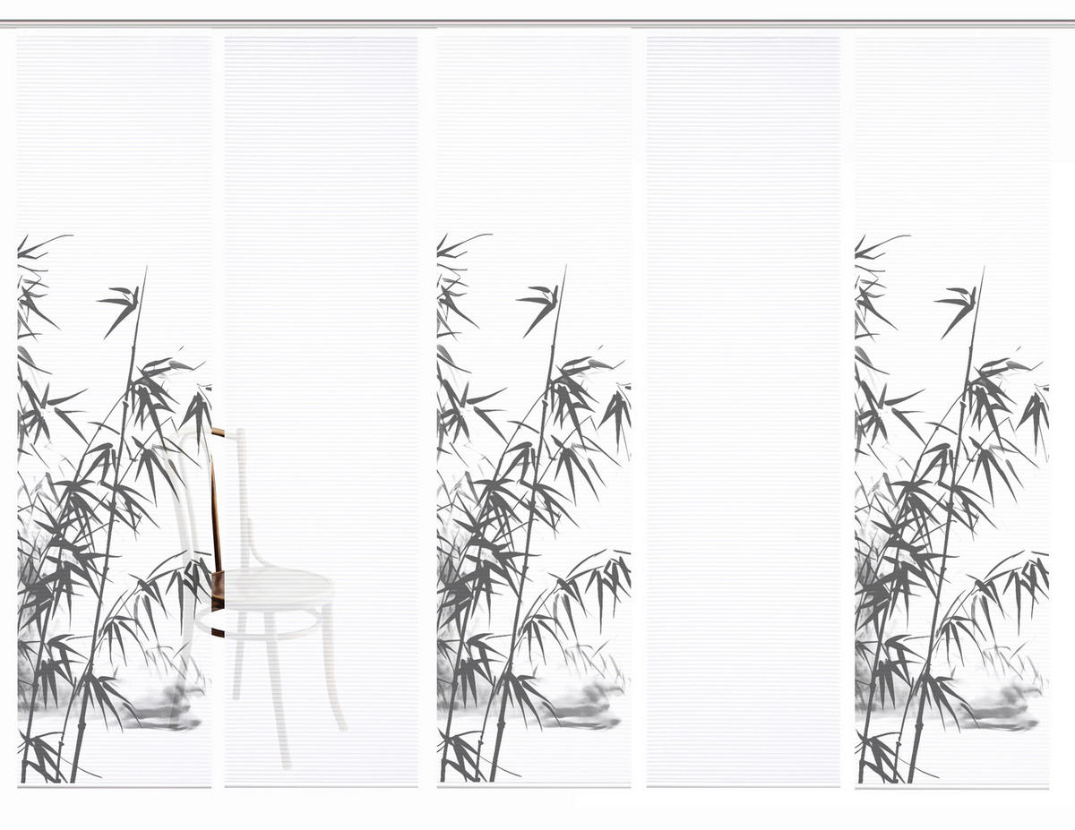 FLÄCHENVORHANG in Weiß, Grau Hochglanz blickdicht  - Grau Hochglanz/Weiß, Natur, Textil (60/245cm)