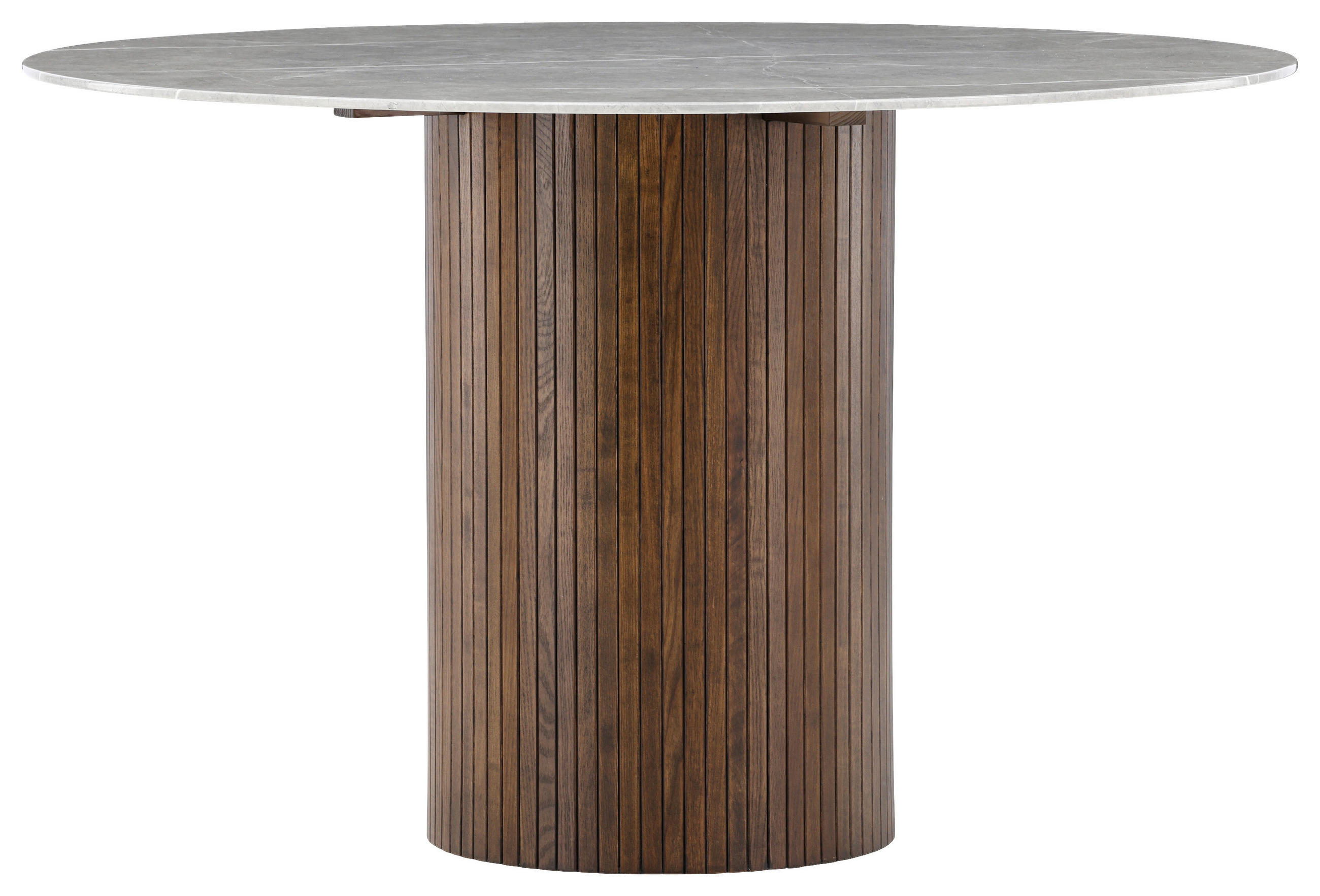 ESSTISCH 120/120/74 cm Nachbildung  Holz, Glas rund Braun, Dunkelgrau  - Dunkelgrau/Braun, Design, Glas/Holz (120/120/74cm) - Livetastic