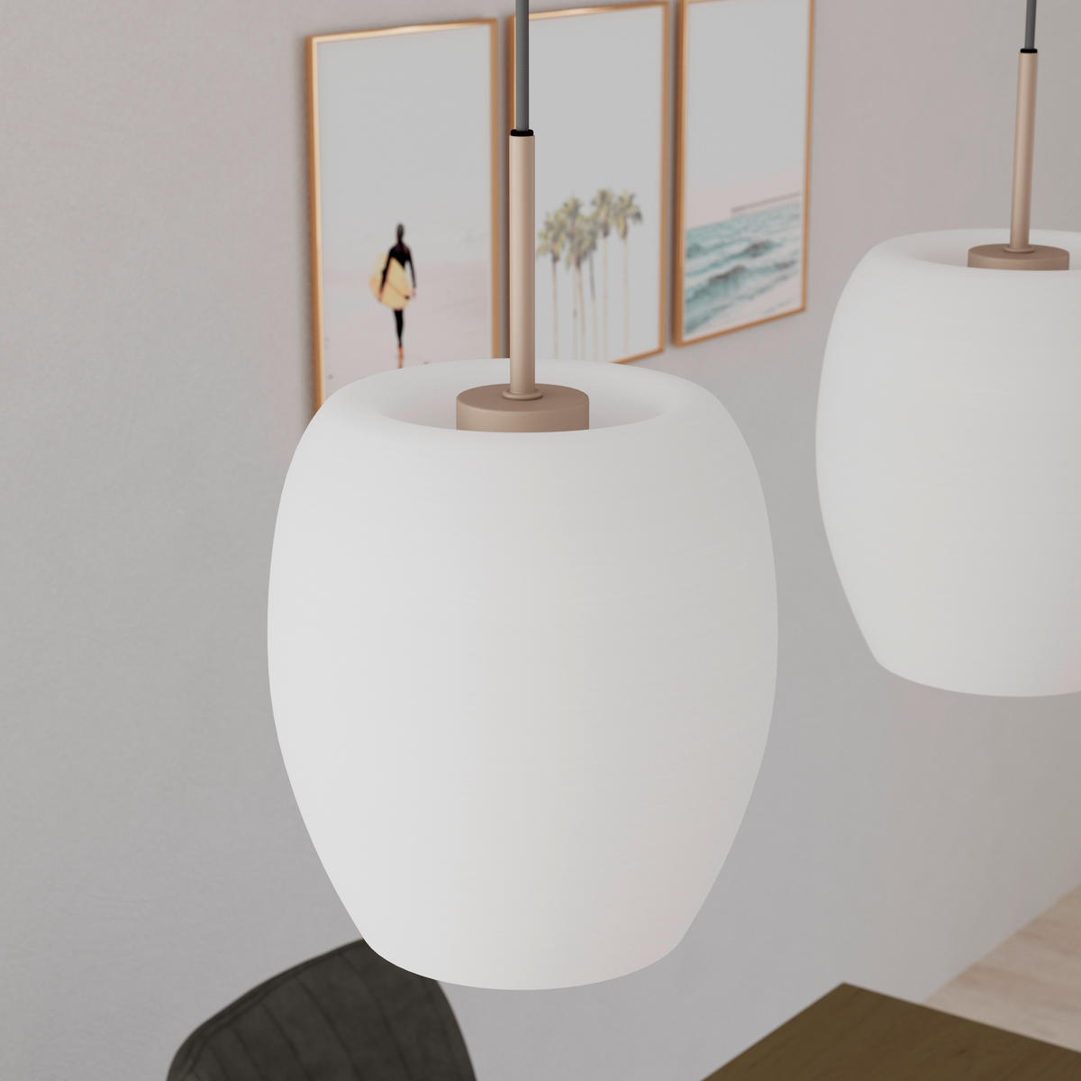 HÄNGELEUCHTE Lines 110/20/150 cm   - Sandfarben/Beige, Design, Glas/Metall (110/20/150cm) - Novel