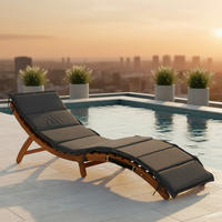 VRTNI LEŽALNIK siva, barve akacije  - siva/barve akacije, Konvencionalno, tekstil/les (54/60/180cm) - Gardenson