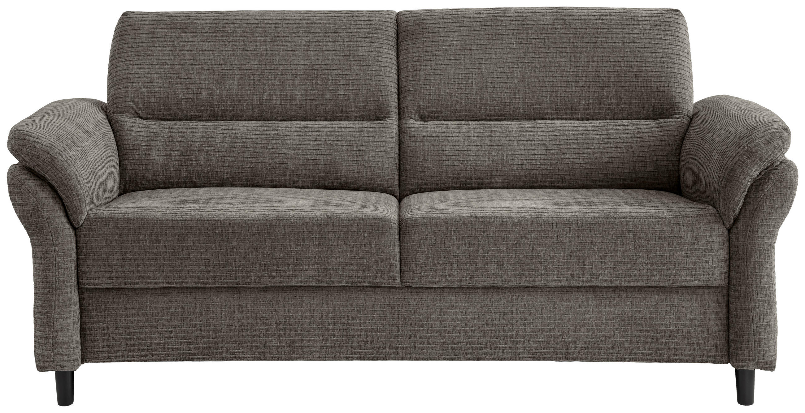3-SITZER-SOFA Mikrofaser Graubraun  - Graubraun/Schwarz, MODERN, Holz/Textil (192/90/89cm) - Livetastic
