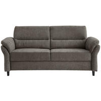 3-SITZER-SOFA Mikrofaser Graubraun  - Graubraun/Schwarz, MODERN, Holz/Textil (192/90/89cm) - Livetastic