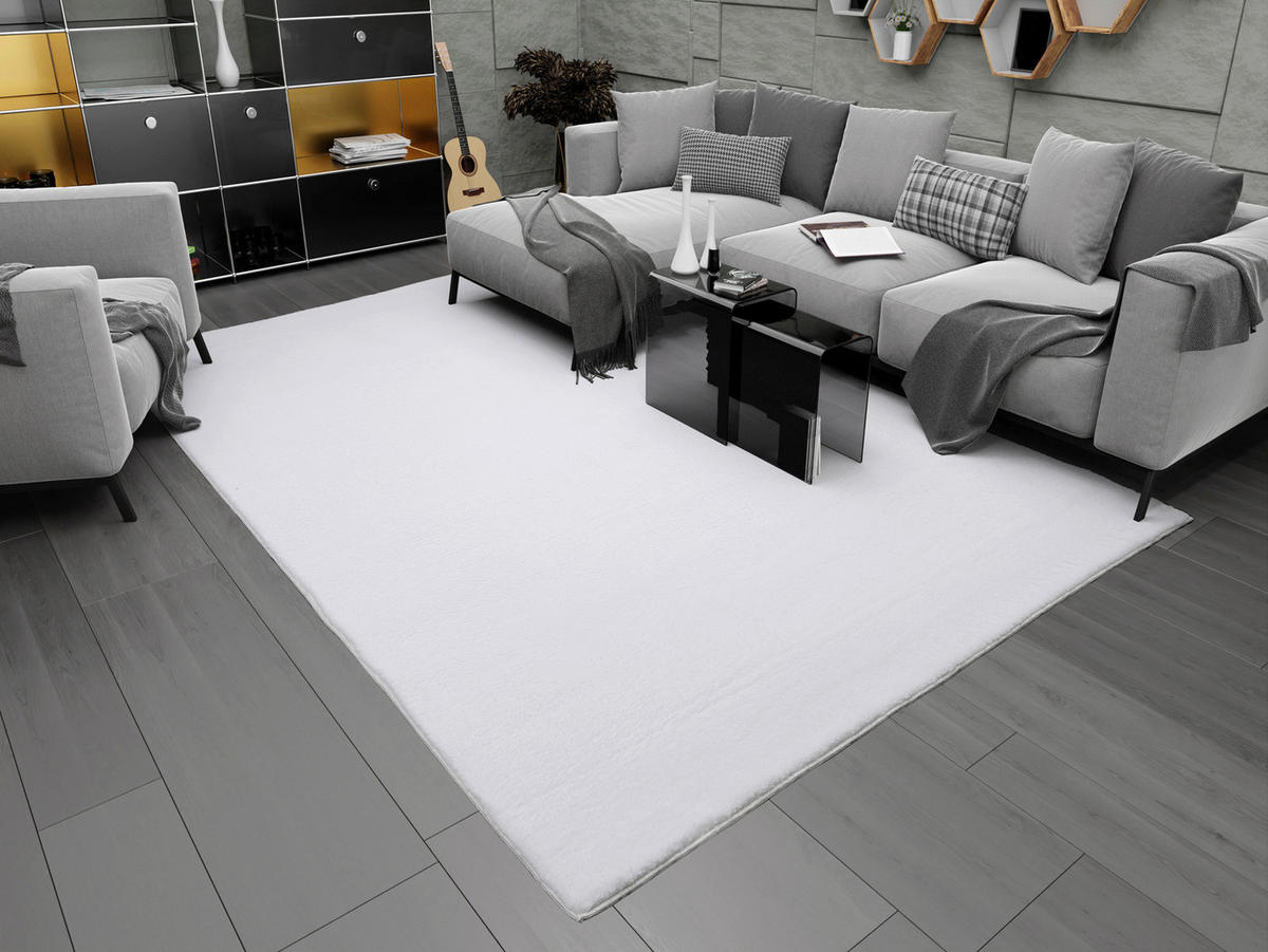 FELLTEPPICH 120/170 cm Blana Weiß rechteckig  - Weiß, Basics, Textil (120/170cm) - Novel