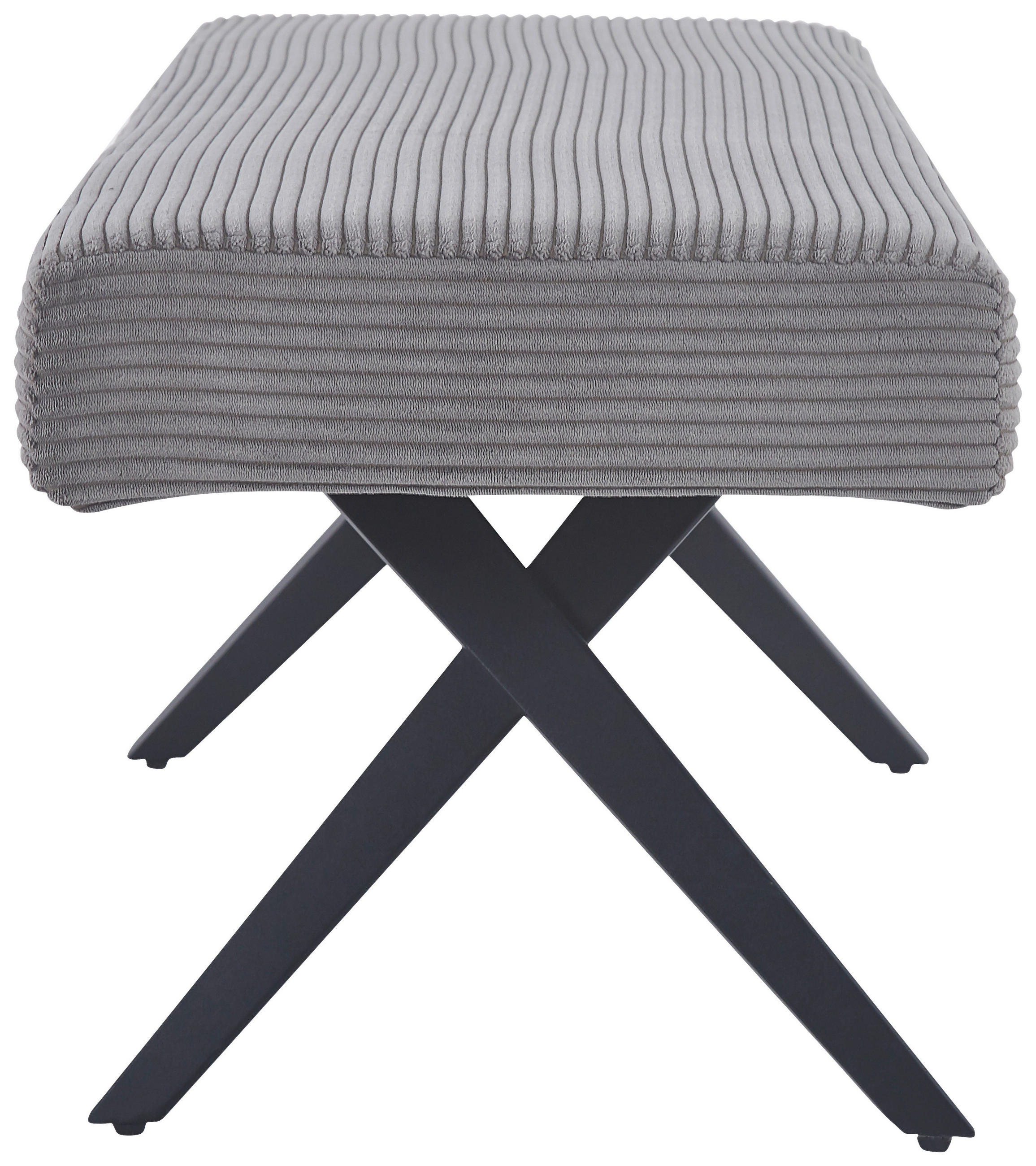 SITZBANK in Metall, Textil Dunkelgrau  - Dunkelgrau/Schwarz, KONVENTIONELL, Textil/Metall (140/49/47cm) - MID.YOU