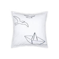 OKRASNA BLAZINA  Amiral 50/50/10 cm            - bela/temno modra, Basics, tekstil (50/50/10cm)