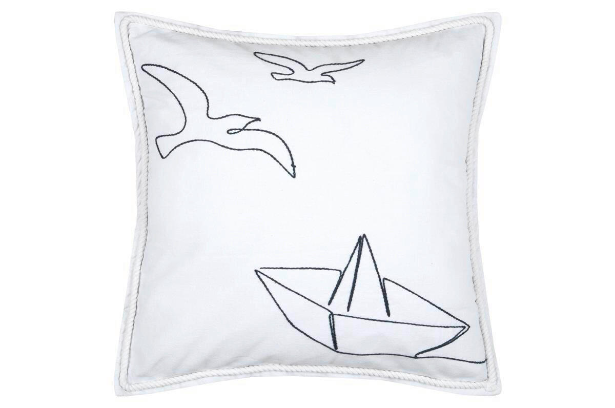 OKRASNA BLAZINA  Amiral 50/50/10 cm            - bela/temno modra, Basics, tekstil (50/50/10cm)