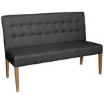 SITZBANK 141/95/64 cm  in Anthrazit  - Eichefarben/Anthrazit, KONVENTIONELL, Holz/Textil (141/95/64cm) - Carryhome