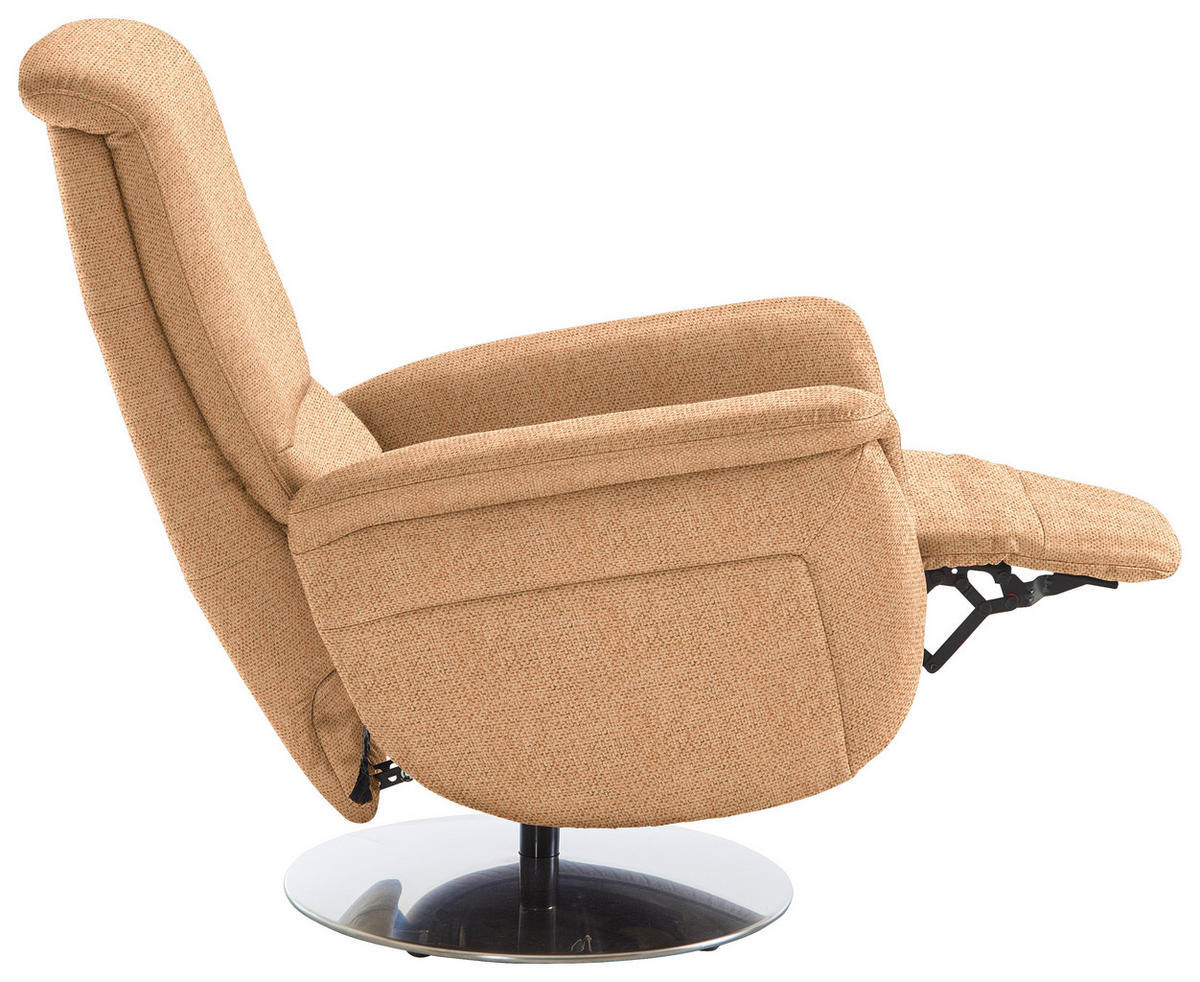 RELAXSESSEL Textil Gelb  - Edelstahlfarben/Gelb, Konventionell, Textil/Metall (79/112/94cm) - Beldomo Premium