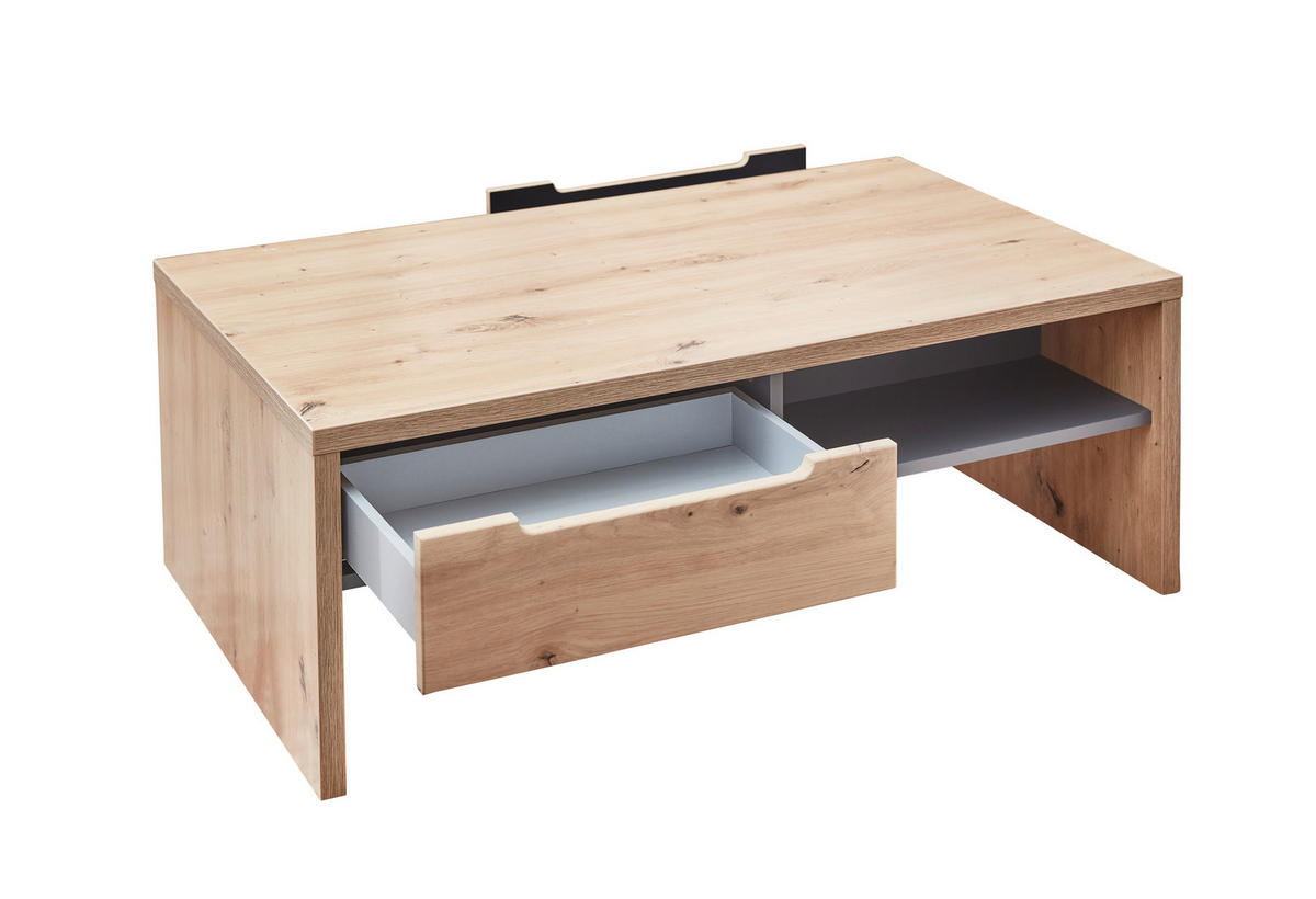 KLUB STOLIĆ boje grafita, hrast Artisan  drvni materijal  - boje grafita/hrast Artisan, Moderno, drvni materijal (110/40/65cm) - Modern Living