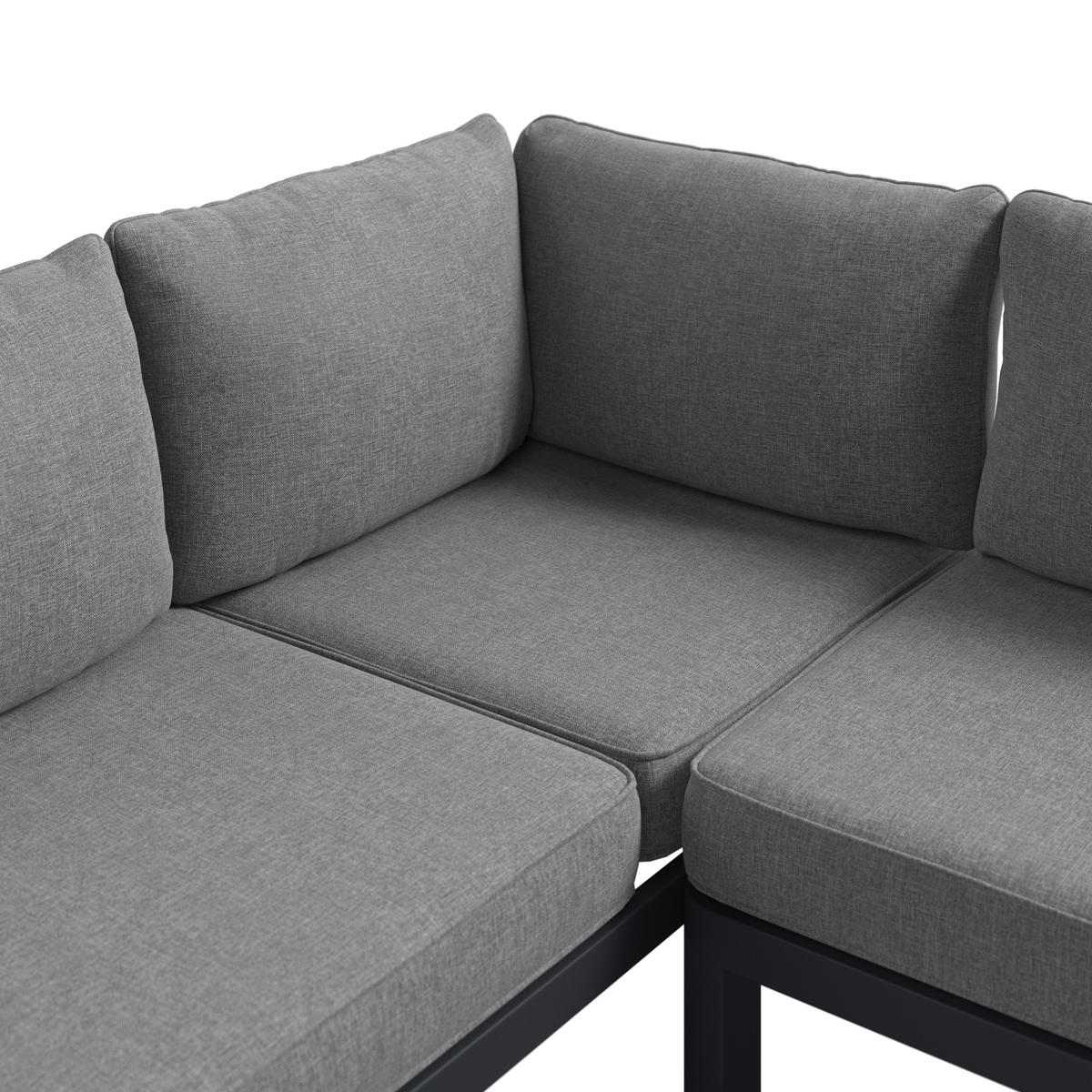 TERASOVÁ SEDACÍ SOUPRAVA kov, plast, textil - šedá/tmavě šedá, Design, kov/textil (300/222cm) - Ambia Garden