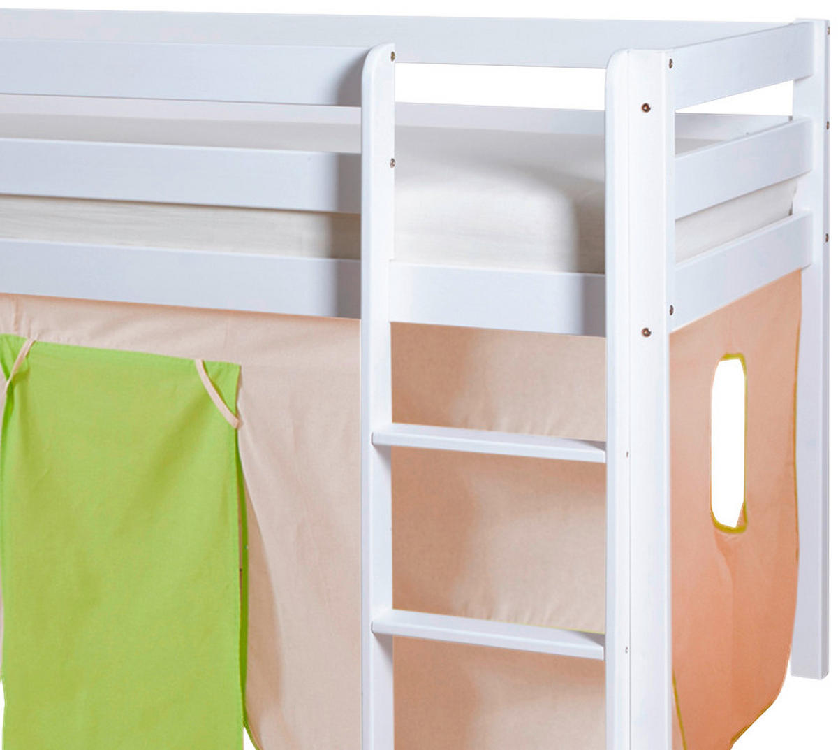 SPIELBETT Kiefer massiv 90/200 cm Grün, Weiß, Beige  - Beige/Weiß, Natur, Holz (90/200cm) - MID.YOU