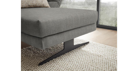 ECKSOFA  in Flachgewebe Hellgrau  279-327/176-217 cm  - Hellgrau/Schwarz, Design, Textil/Metall (279-327/176-217cm) - Dieter Knoll
