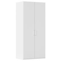 DREHTÜRENSCHRANK in Weiss  - Weiss/Silberfarben, Design, Holzwerkstoff/Kunststoff (101/223/60cm) - Novel
