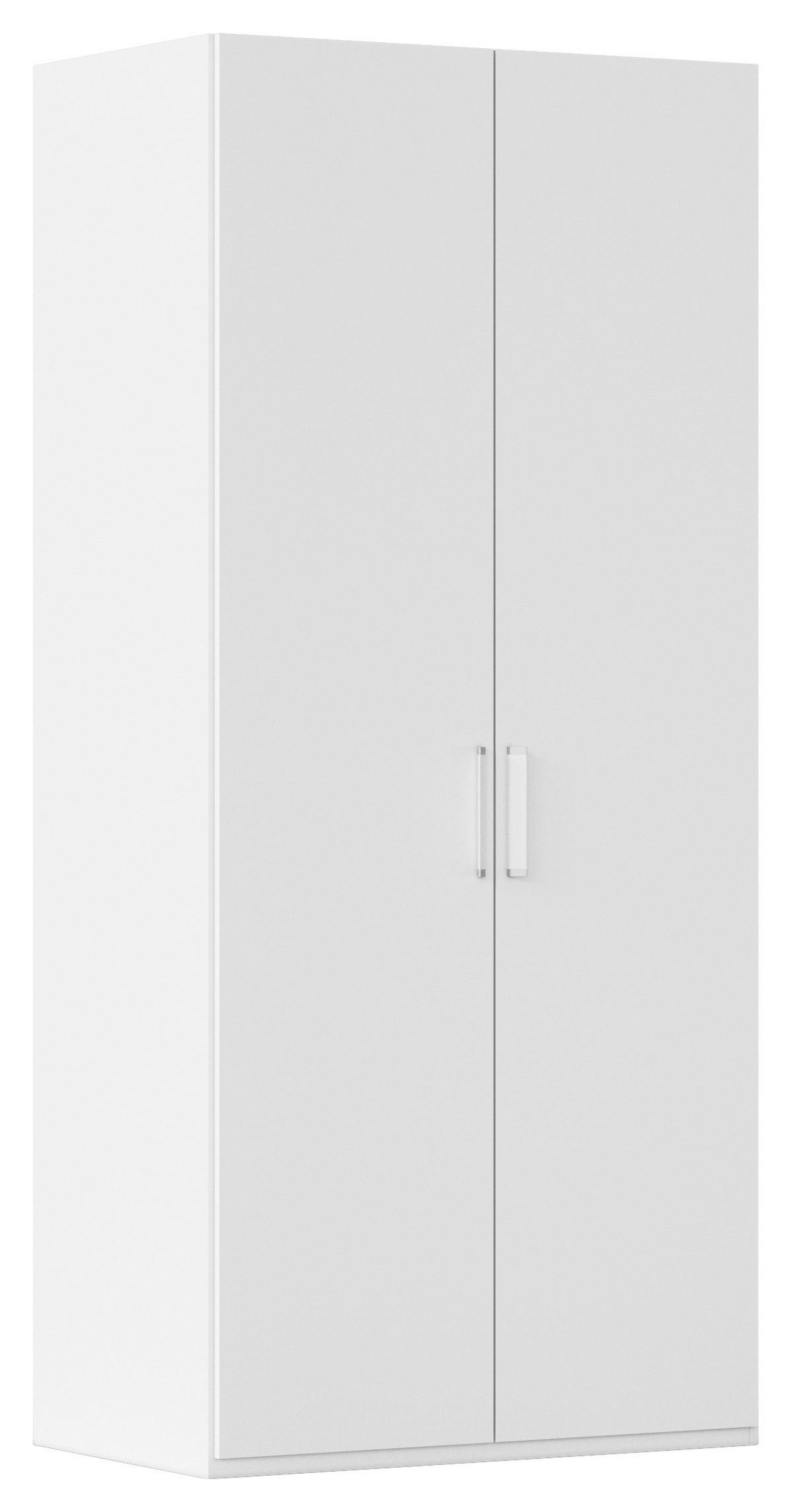 DREHTÜRENSCHRANK in Weiss  - Weiss/Silberfarben, Design, Holzwerkstoff/Kunststoff (101/223/60cm) - Novel