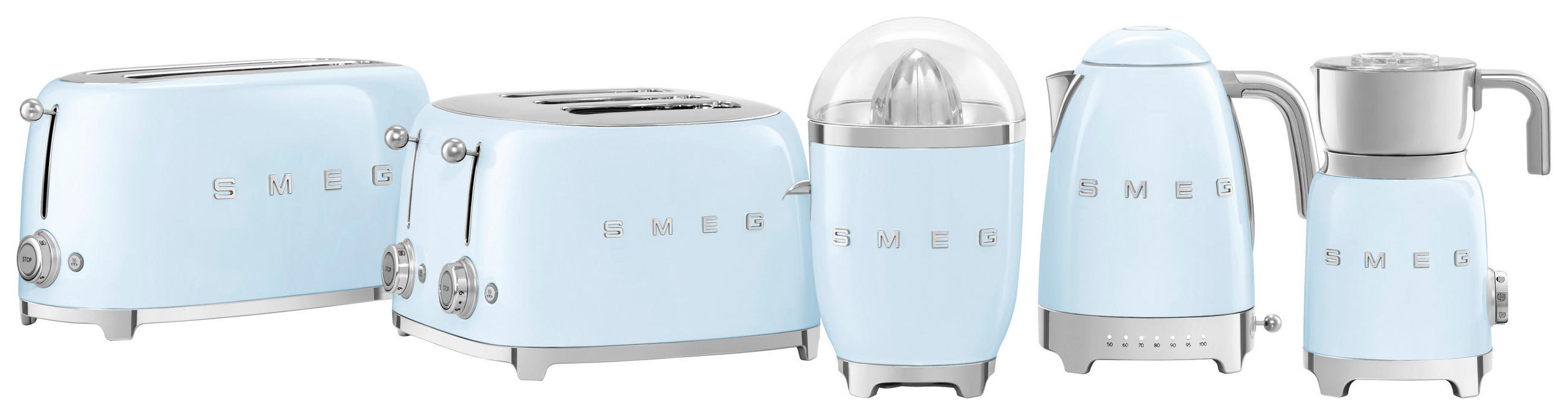 TOASTER  - Pastellblau, Basics, Metall (39.4/21.5/39.4cm) - SMEG