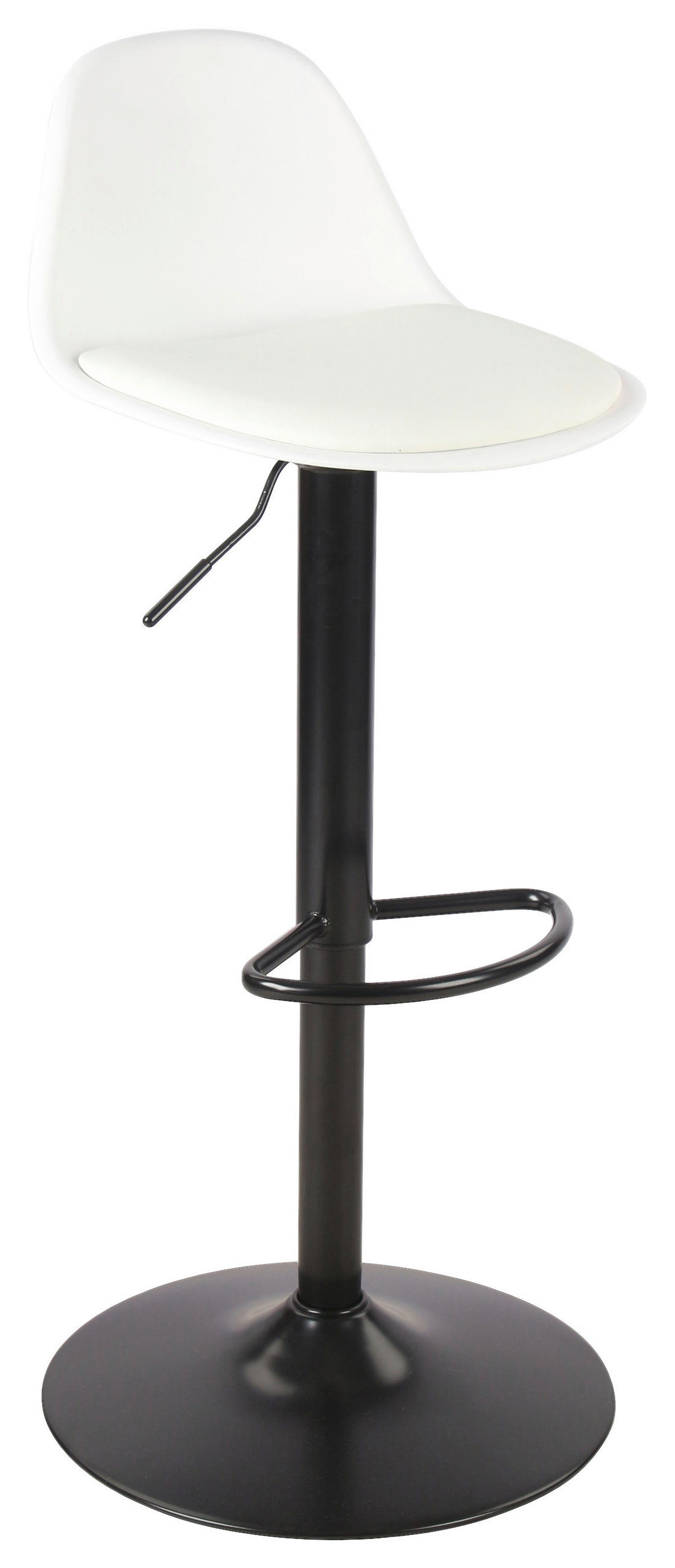 Barhocker Höhenverstellbar Conte Lederlook Weiß