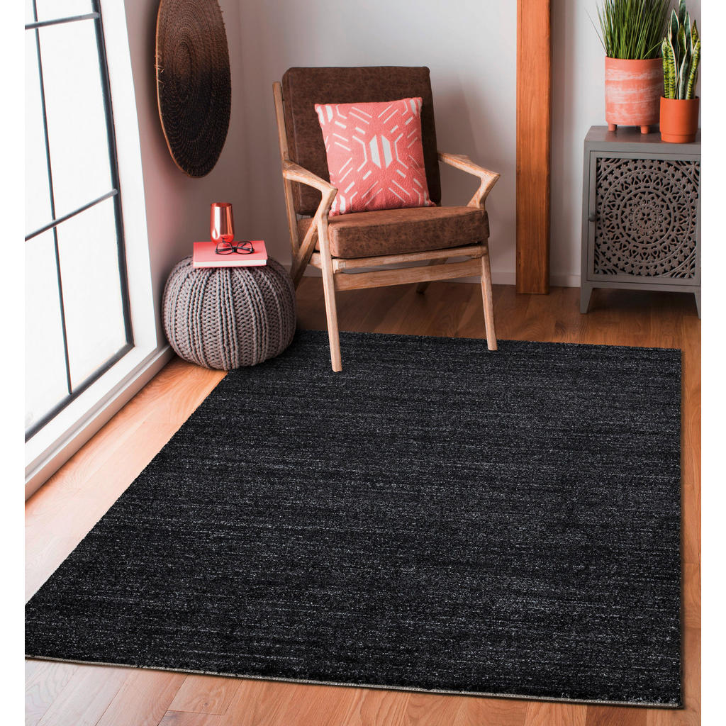 Thumbnail - Novel Webteppich Gabeh, Anthrazit, Textil, Uni, rechteckig, 120x170 cm, Teppiche & Böden, Teppiche, Moderne Teppiche