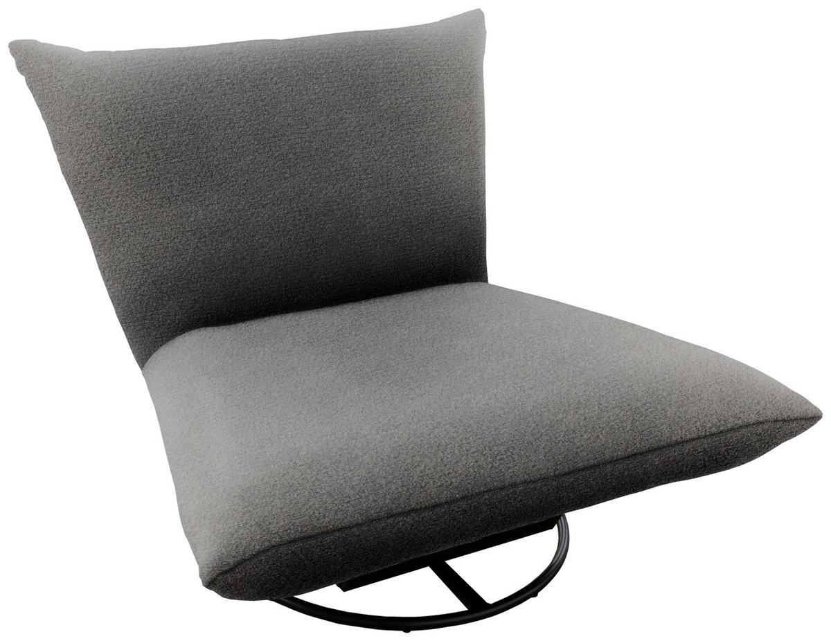 RELAXSESSEL in Textil Anthrazit  - Anthrazit/Schwarz, Design, Textil/Metall (100/78/96cm) - Livetastic