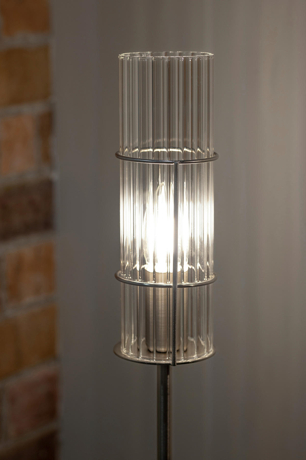 TISCHLEUCHTE TUBO 13/50 cm   - Transparent/Silberfarben, Basics, Glas/Metall (13/50cm) - Markslöjd