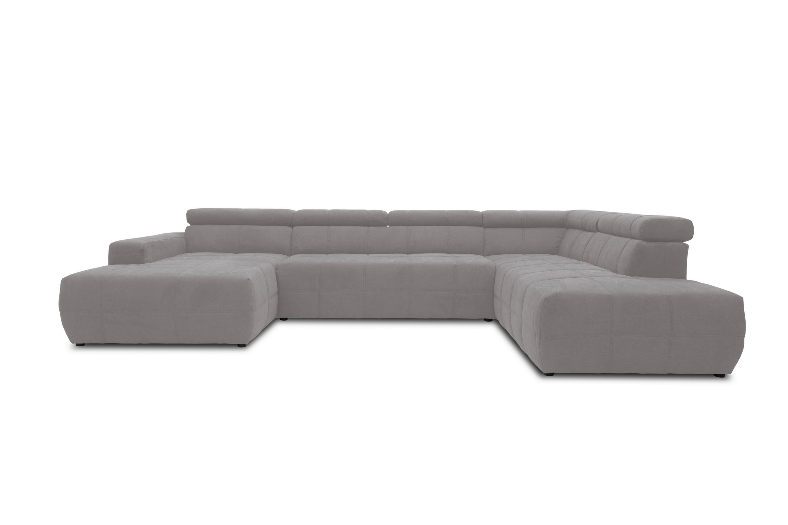 WOHNLANDSCHAFT Silberfarben Mikrofaser  - Silberfarben/Schwarz, Design, Kunststoff/Textil (175/359/228cm) - MID.YOU