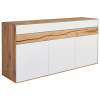 SIDEBOARD Solida  in 152/90,3/47,6 cm  - Eichefarben/Schwarz, Design, Glas/Holz (152/90,3/47,6cm) - Valnatura