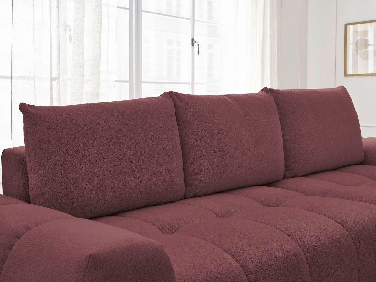 ECKSCHLAFSOFA EVEREST  mit Rücken echt, Armteil links, Armteil rechts Flachgewebe Rot  - Rot/Schwarz, MODERN, Kunststoff/Textil (318/180cm) - Livetastic