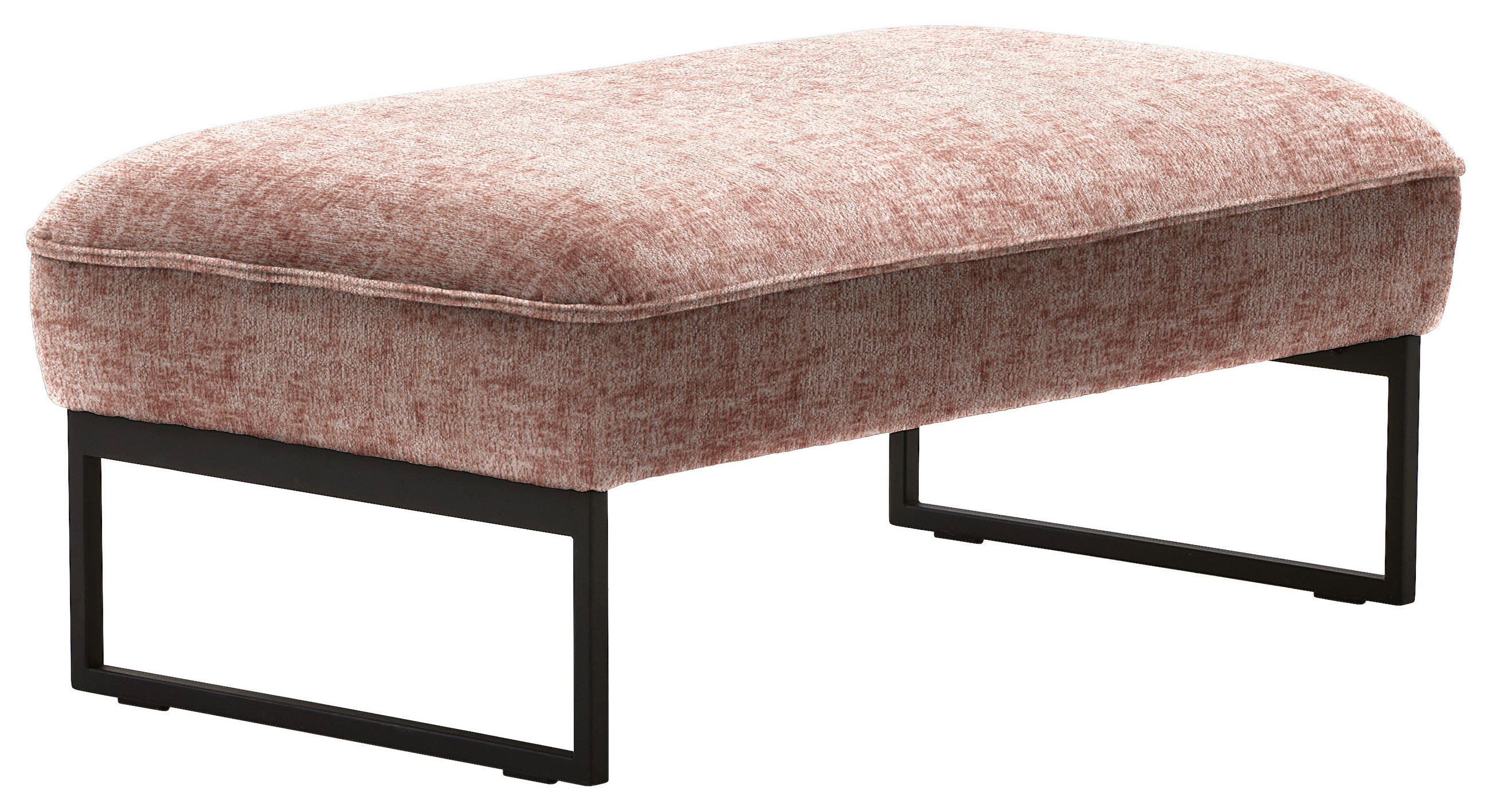 HOCKERBANK in Textil Altrosa  - Anthrazit/Altrosa, Design, Textil/Metall (108/46/64cm) - Joop!