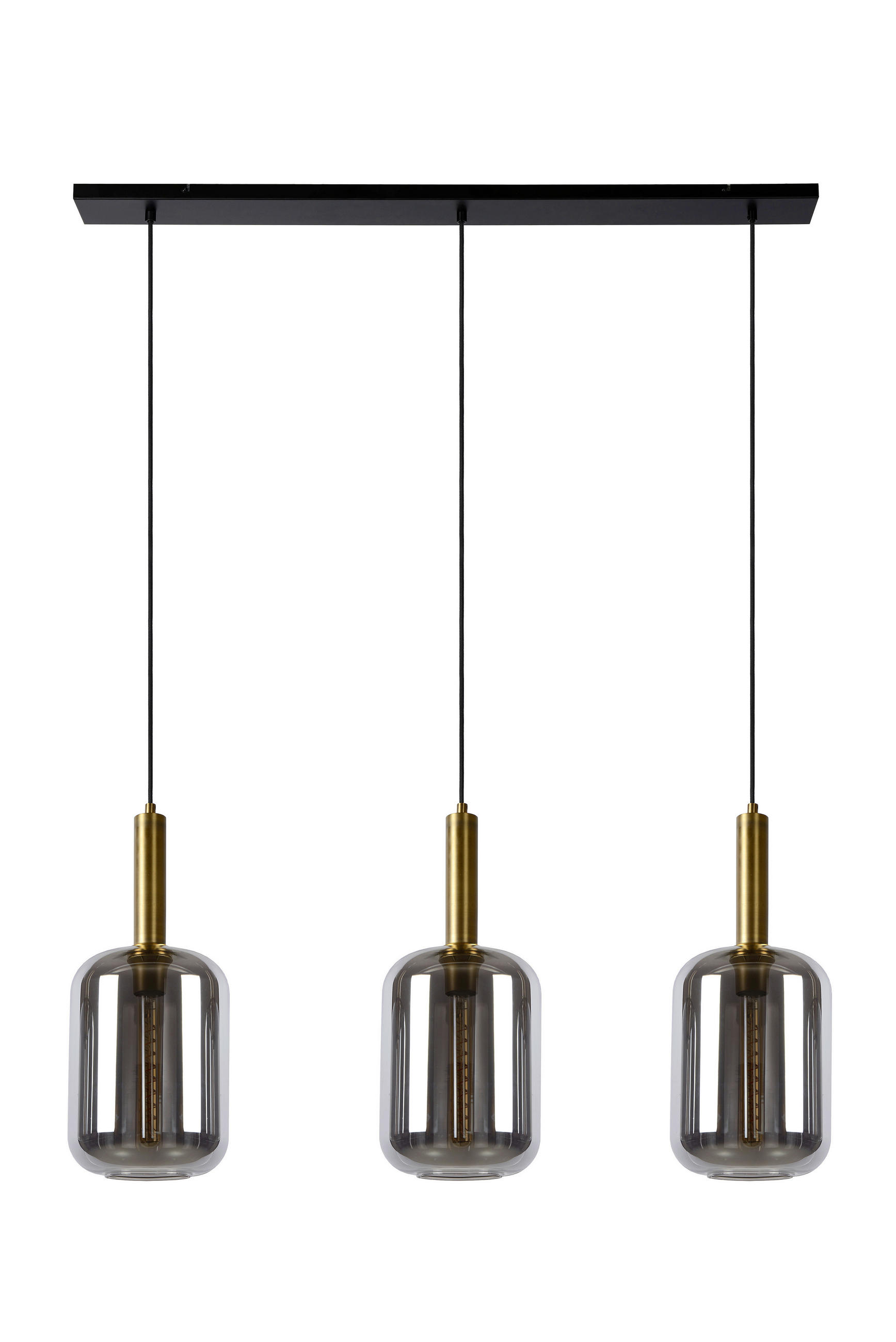 HÄNGELEUCHTE 110/22/150 cm    - Hellgrau, Design, Glas (110/22/150cm) - Lucide