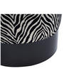 HOCKER in Holz, Metall, Textil Schwarz, Weiß  - Schwarz/Weiß, KONVENTIONELL, Holz/Textil (35/42/35cm) - Xora