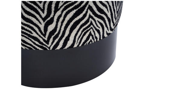 HOCKER in Holz, Metall, Textil Schwarz, Weiß  - Schwarz/Weiß, KONVENTIONELL, Holz/Textil (35/42/35cm) - Xora