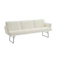 SITZBANK in Metall, Textil Schwarz, Weiß  - Schwarz/Weiß, Design, Textil/Metall (232/88/68cm) - Moderano