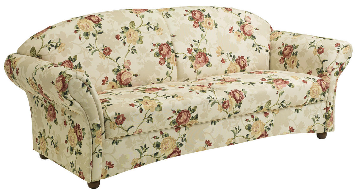 3-SITZER-SOFA in Flachgewebe Gelb, Rot, Beige  - Gelb/Beige, Design, Holz/Textil (202/85/81cm) - Max Winzer