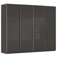 SCHWEBETÜRENSCHRANK  in Graphitfarben, Schwarz  - Chromfarben/Graphitfarben, KONVENTIONELL, Glas/Holzwerkstoff (271/223/68cm) - Novel