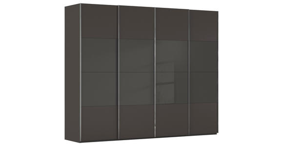SCHWEBETÜRENSCHRANK  in Graphitfarben, Schwarz  - Chromfarben/Graphitfarben, KONVENTIONELL, Glas/Holzwerkstoff (271/223/68cm) - Novel