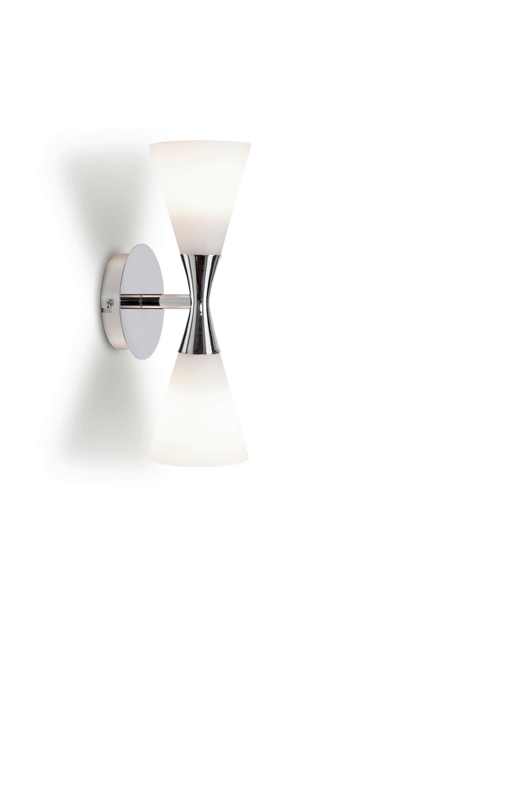 WANDLEUCHTE Harlekin  10,5/32 cm   - Chromfarben/Opal, Basics, Glas/Metall (10,5/32cm) - Belid