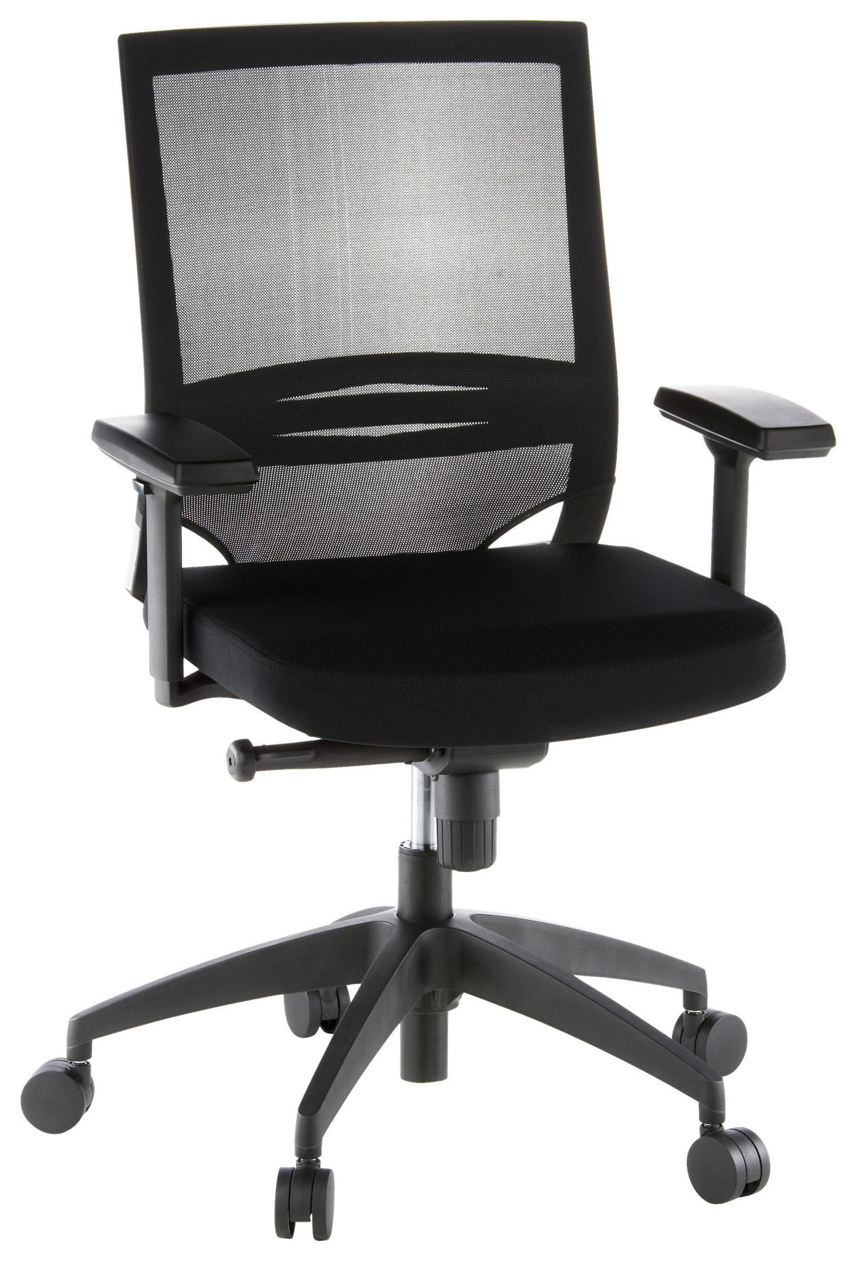 OTOČNÁ ŽIDLE, síťovina, plochá tkanina, černá - černá, Moderní, textil/plast (59/108/44cm) - MID.YOU