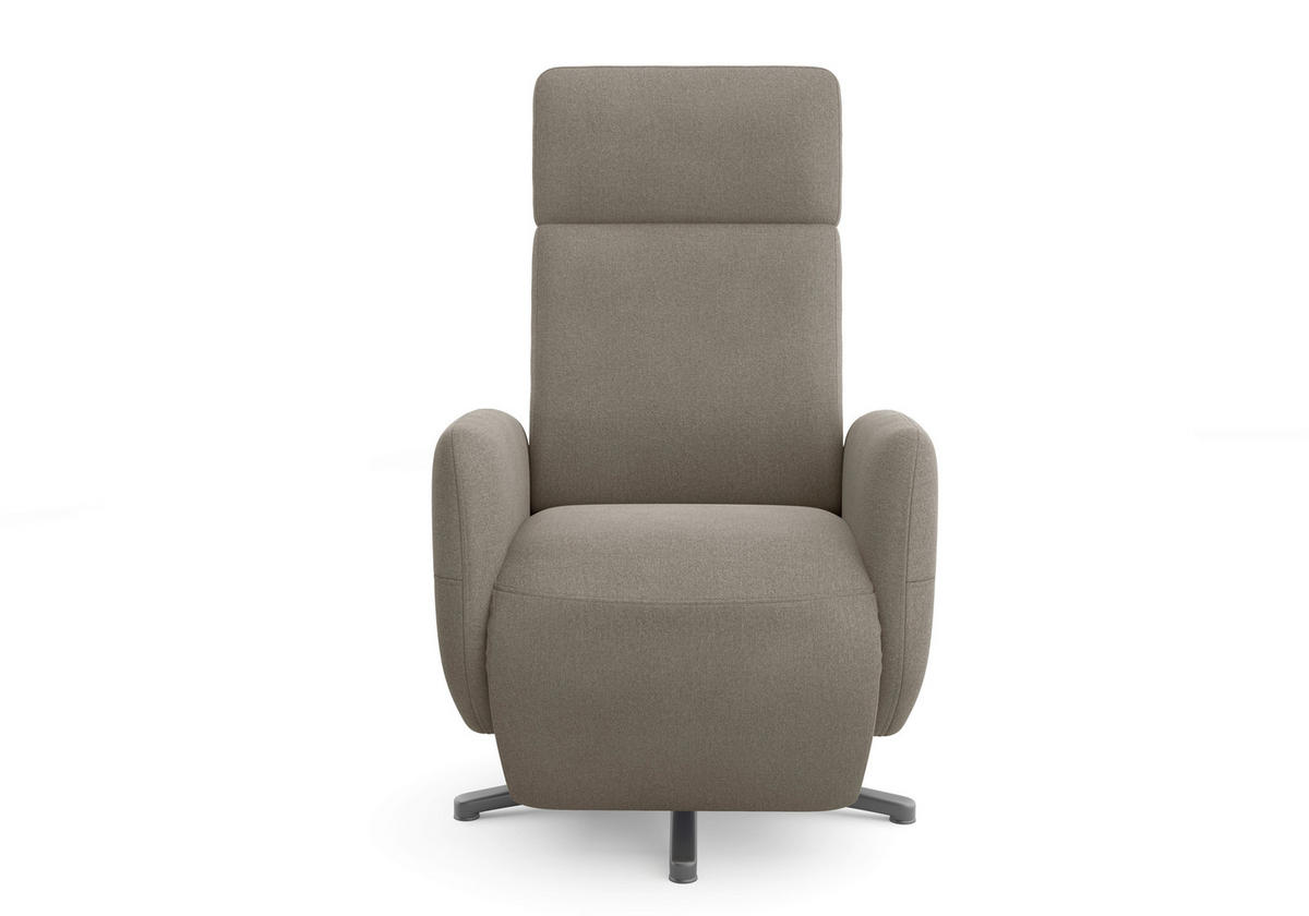 RELAXSESSEL in Textil Schlammfarben  - Schlammfarben/Schwarz, Konventionell, Textil/Metall (71/110/82cm) - Sit & More